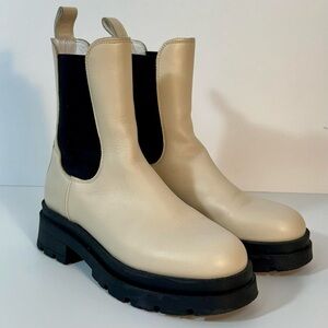 Anine Bing Justine Boots Leather Black and White. Women’s size 6.